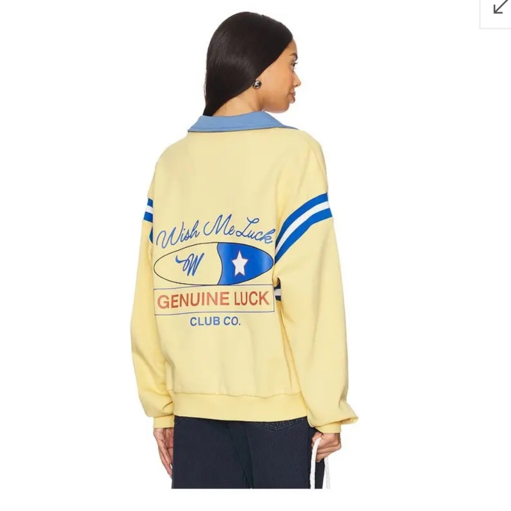 Wish me Luck Quarter Zip Long Sleeve Polo